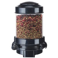 Cal-Mil 3533-1-13 Black Wall Mount 1.5 Liter Single Canister Tea Leaf and Topping Dispenser