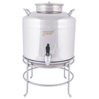 Cal-Mil 3497-3-55 Stainless Steel 3 Gallon Beverage Dispenser with Wire Stand - 14 inch x 14 inch x 18 inch
