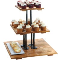 Cal-Mil 3428-99 Madera Rustic Pine 3 Tier Pastry Display Riser - 20 3/4 inch x 20 3/4 inch x 20 inch