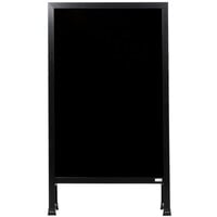 Aarco BA-11 42 inch x 24 inch Black Aluminum A-Frame Sign Board with Black Marker Board