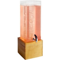 Cal-Mil 1527-3-99 Madera Rustic Pine 3 Gallon Beverage Dispenser with Ice Chamber - 8 1/2 inch x 8 1/2 inch x 26 3/4 inch