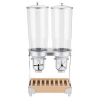 Cal-Mil 3516-2-98 Beechwood Turn and Serve 5 Liter Double Canister Cereal Dispenser