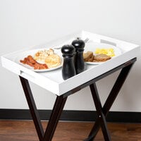 Cal-Mil 3475-2-15 21 1/2 inch x 15 1/2 inch x 2 inch White Plastic Room Service Tray with Handles