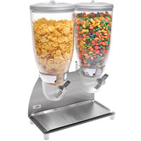 Cal-Mil 3511-2-55 Stainless Steel Turn and Serve 2 Cylinder Cereal Dispenser - 12 1/4 inch x 6 inch x 17 3/4 inch