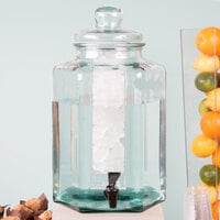 Cal-Mil 3553ICE Glass 2 Gallon Beverage Dispenser with Ice Chamber - 9 7/8 inch x 11 inch x 17 1/4 inch