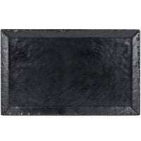 Cal-Mil 3459-2113-65M 21 inch x 13 inch Rectangular Faux Slate Platter with Raised Rim