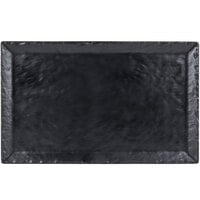 Cal-Mil 3459-2113-65M Faux Slate 21" x 13" Rectangular Platter with Raised Rim