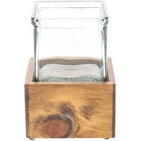 Cal-Mil 3427-3-99 Madera Rustic Pine Riser with Jar - 4 1/4 inch x 4 1/4 inch x 3 inch