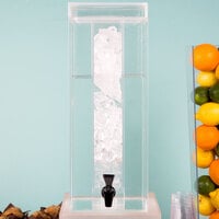 Cal-Mil 3554ICE Clear Acrylic 3 Gallon Beverage Dispenser with Ice Chamber - 9 7/8 inch x 11 inch x 18 1/4 inch