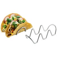 Cal-Mil 3476-3 3 Compartment Stainless Steel Mini Taco Holder - 6 1/2 inch x 2 1/2 inch x 1 3/4 inch