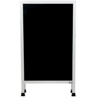 Aarco AA-11 42" x 24" Aluminum A-Frame Sign Board with Black Marker Board