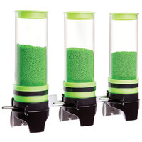 Cal-Mil 3525-3-40 Green 3 Cylinder Topping Click Dispenser - 15 3/4 inch x 7 1/4 inch x 12 inch
