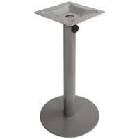 BFM Seating PHTB24RSVU Margate Standard Height Outdoor / Indoor 24" Silver Round Table Base with Umbrella Hole