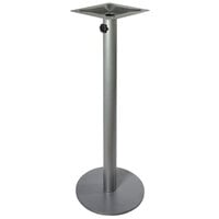 BFM Seating PHTB24RSVTU Margate Bar Height Outdoor / Indoor 24 inch Silver Round Table Base with Umbrella Hole