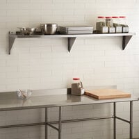 Kitchen Stainless Steel Shelf 14 x 36 Inches Home and Hotel 300 lb Commercial NSF Wall Mount Floating Shelving for Restaurant 