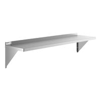 Regency SW1560-3-18-V 18 Gauge Stainless Steel 15" x 60" Solid Wall Shelf