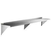 Regency 18 Gauge Stainless Steel 15 inch x 96 inch Solid Wall Shelf