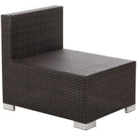 BFM Seating PH5101JV-M Aruba Java Wicker Outdoor / Indoor Armless Cushion Chair