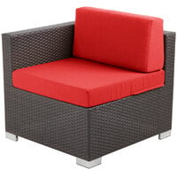 BFM Seating PH5101-CU5477 Aruba Logo Red Canvas End Armchair Cushion Set