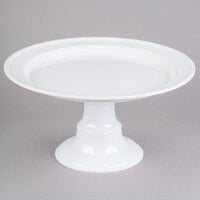 Elite Global Solutions M16RPKT On a Pedestal 16 inch x 8 1/2 inch Round White Melamine Plate Stand