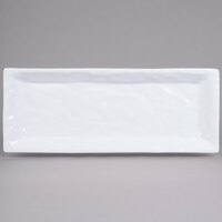 Elite Global Solutions M1775 Crinkled Paper 17" x 6" White Rectangular Melamine Tray