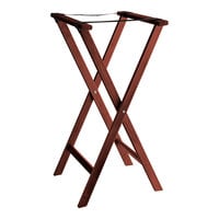 Lancaster Table & Seating 18 1/2 inch x 16 1/4 inch x 32 inch Folding Wood Tray Stand Mahogany