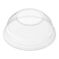 Dart DLW16 16 oz. Clear PET Plastic Dome Lid with 2" Hole - 1,000/Case