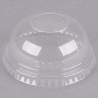 Dart DLR685 7 oz. Clear PET Plastic Dome Lid with 1" Hole - 125/Pack