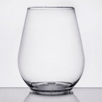 Fineline Renaissance 2704 4 oz. Stemless Clear Plastic Wine Sampler Goblet - 64/Case