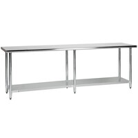 Steelton 24 inch x 96 inch 18 Gauge 430 Stainless Steel Work Table with Undershelf