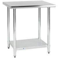 Steelton 24 inch x 30 inch 18 Gauge 430 Stainless Steel Work Table with Undershelf