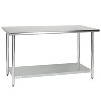 Steelton 30 inch x 60 inch 18 Gauge 430 Stainless Steel Work Table with Undershelf