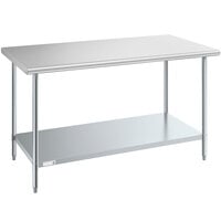 Steelton 30 inch x 60 inch 18 Gauge 430 Stainless Steel Work Table with Undershelf