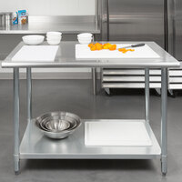 Steelton 30 inch x 48 inch 18 Gauge 430 Stainless Steel Work Table with Undershelf