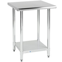 Steelton 24 inch x 24 inch 18 Gauge 430 Stainless Steel Work Table with Undershelf