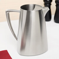 Vollrath 46306 Triennium 73.6 oz. Satin-Finished Stainless Steel Water Pitcher with Ice Guard