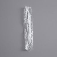 Choice 6 1/2 inch Individually Wrapped Medium Weight White Plastic Knife - 100/Pack