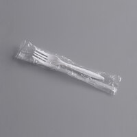 Choice Individually Wrapped Medium Weight White Plastic Fork - 100/Pack