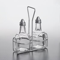 2 Compartment Wire Caddy with 6 oz. Cruets and Stoppers