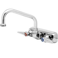 T&S B-1116 Wall Mounted Workboard Faucet with 8 inch Swing Spout, 2.2 GPM Aerator, 4 inch Centers, and Lever Handles