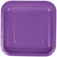 Creative Converting 318918 7" Amethyst Purple Square Paper Plate - 180/Case