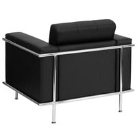 Flash Furniture ZB-LESLEY-8090-CHAIR-BK-GG Contemporary Black Leather Chair with Encasing Frame