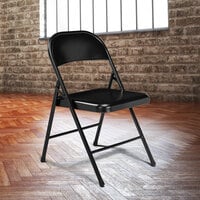 National Public Seating 910 Commercialine Black Metal Folding Chair
