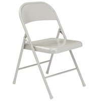 National Public Seating 902 Commercialine Gray Metal Folding Chair