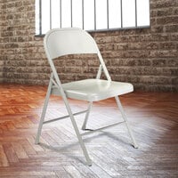 National Public Seating 902 Commercialine Gray Metal Folding Chair