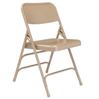 National Public Seating 301 Beige Premium Metal Triple-Brace Folding Chair