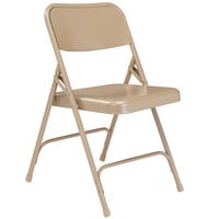 National Public Seating 201 Beige Premium Metal Folding Chair