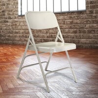 National Public Seating 302 Gray Premium Metal Triple-Brace Folding Chair