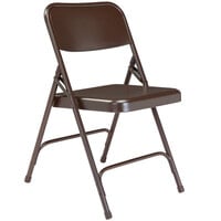 National Public Seating 203 Brown Premium Metal Folding Chair