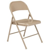National Public Seating 901 Commercialine Beige Metal Folding Chair